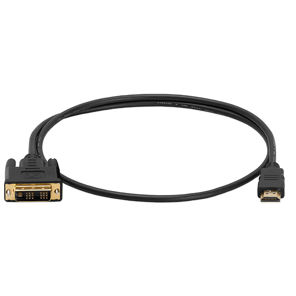 DVI-D Male to HDMI Male Cable Gold Digital HDTV - 3 Feet